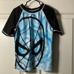 Blue and Black Spider Graphic Swim Tee